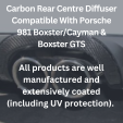 Diffuseur central arrière en carbone compatible avec Porsche 981 Boxster/Cayman & Boxster GTS